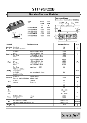 STT49GK18B Datasheet PDF Sirectifier Electronics