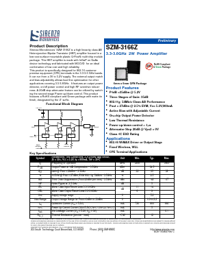SZM-3166Z-EVB1 Datasheet PDF Sirenza Microdevices => RFMD