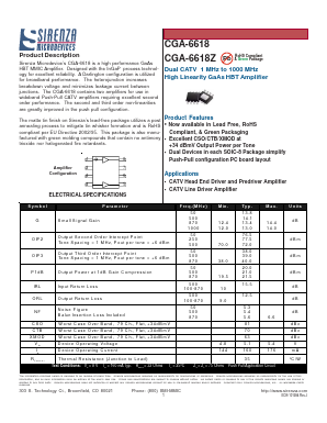 CGA-6618Z Datasheet PDF Sirenza Microdevices => RFMD