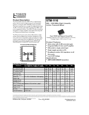STM-1116 Datasheet PDF Sirenza Microdevices => RFMD