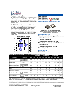 STQ-2016-3 Datasheet PDF Sirenza Microdevices => RFMD