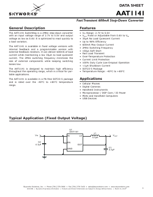 AAT1141IGV-3.0-T1 Datasheet PDF Skyworks Solutions