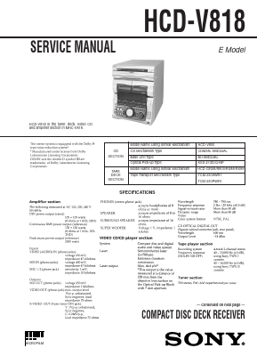 HCD-V800 Datasheet PDF Sony Semiconductor