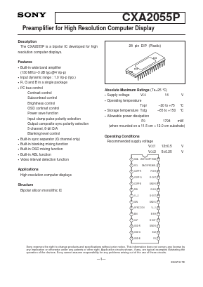 CXA2055P Datasheet PDF Sony Semiconductor