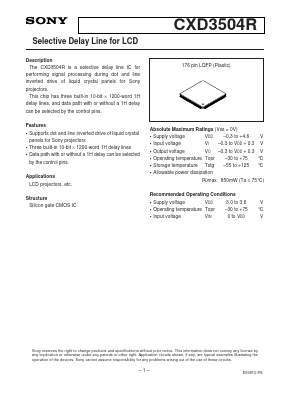CXD3504R Datasheet PDF Sony Semiconductor