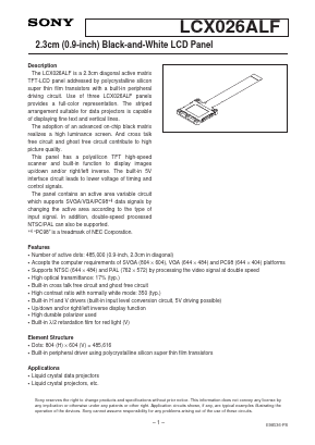 LCX026ALF Datasheet PDF Sony Semiconductor