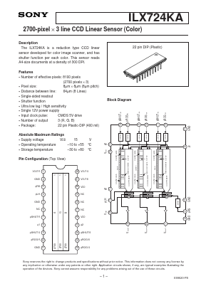 ILX724KA Datasheet PDF Sony Semiconductor