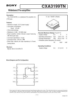 CXA3199 Datasheet PDF Sony Semiconductor