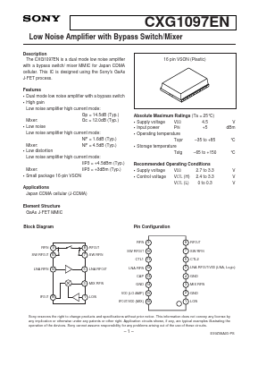 CXG1097EN Datasheet PDF Sony Semiconductor