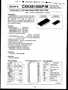 CXK581000P-12LL Datasheet PDF Sony Semiconductor