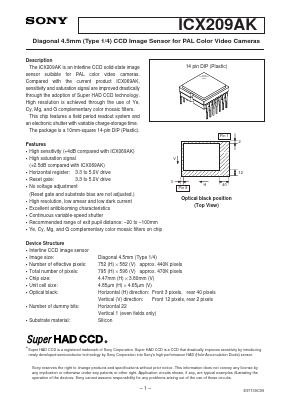 ICX069AK Datasheet PDF Sony Semiconductor