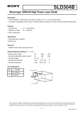 SLD304B Datasheet PDF Sony Semiconductor