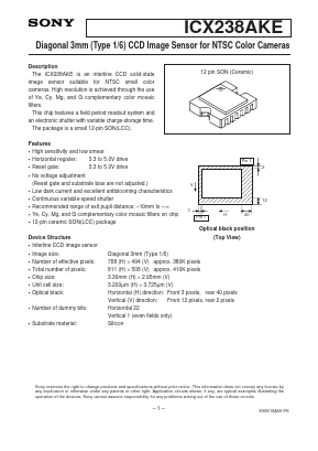 ICX238AKE Datasheet PDF Sony Semiconductor