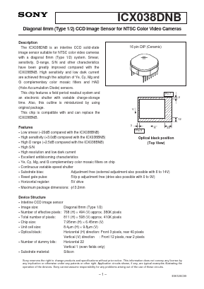 ICX038DNB Datasheet PDF Sony Semiconductor