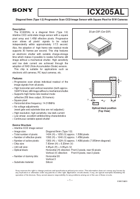 ICX205 Datasheet PDF Sony Semiconductor