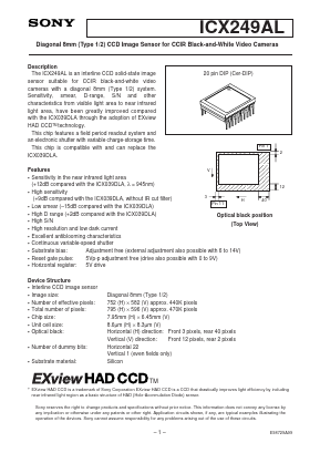 ICX249AL Datasheet PDF Sony Semiconductor