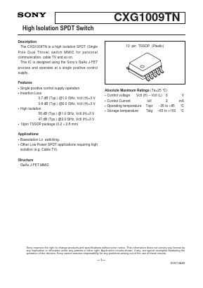 CXG1009TN Datasheet PDF Sony Semiconductor