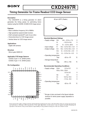 CXD2497R Datasheet PDF Sony Semiconductor