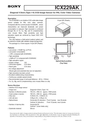 ICX229 Datasheet PDF Sony Semiconductor