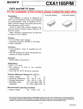 CXA1165M Datasheet PDF Sony Semiconductor