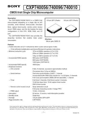 CXP740056 Datasheet PDF Sony Semiconductor