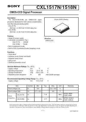 CXL1517N Datasheet PDF Sony Semiconductor