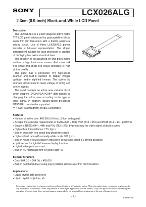 LCX026ALG Datasheet PDF Sony Semiconductor