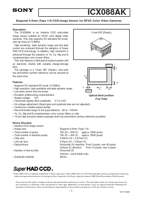 ICX088AK Datasheet PDF Sony Semiconductor