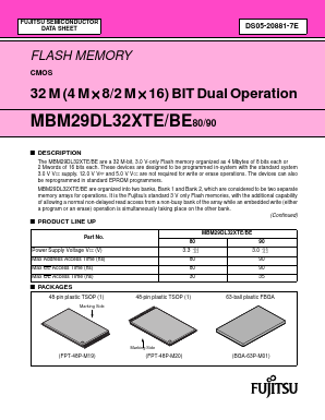 MBM29DL322TE80PBT Datasheet PDF Spansion Inc.