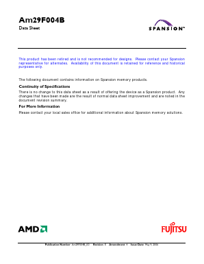 AM29F004BT-90JK Datasheet PDF Spansion Inc.