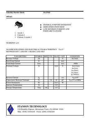 BAT54S Datasheet PDF STANSON TECHNOLOGY