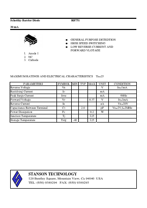 RB751 Datasheet PDF STANSON TECHNOLOGY
