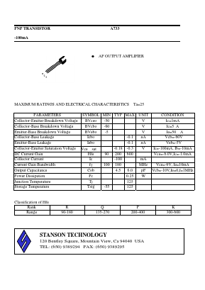 A733 Datasheet PDF STANSON TECHNOLOGY