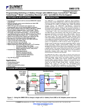 SMB137B Datasheet PDF Summit Microelectronics