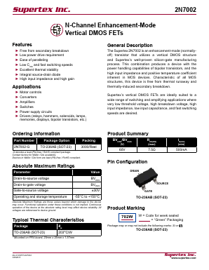2N7002-G Datasheet PDF  Supertex Inc