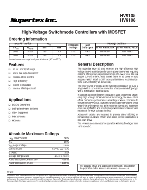HV9108 Datasheet PDF  Supertex Inc