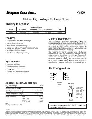 HV809SG Datasheet PDF  Supertex Inc