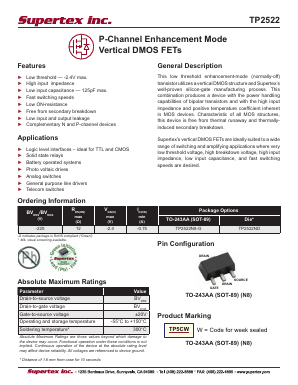 TP2522N8-G Datasheet PDF  Supertex Inc