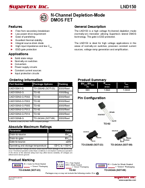 LND150N3-GP013 Datasheet PDF  Supertex Inc