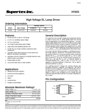 HV823 Datasheet PDF  Supertex Inc