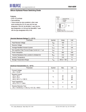 1N4148W Datasheet PDF Surge Components