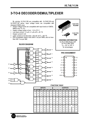 SL74LV138D Datasheet PDF System Logic Semiconductor