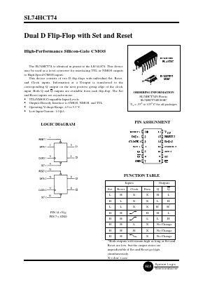 SL74HCT74N Datasheet PDF System Logic Semiconductor