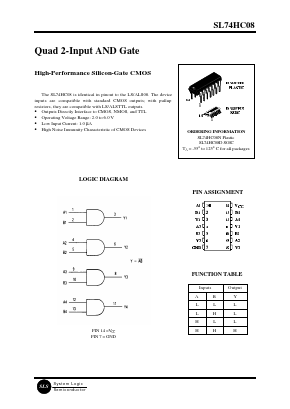 SL74HC08N Datasheet PDF System Logic Semiconductor