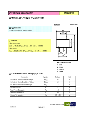 THN6701B Datasheet PDF Tachyonics CO,. LTD