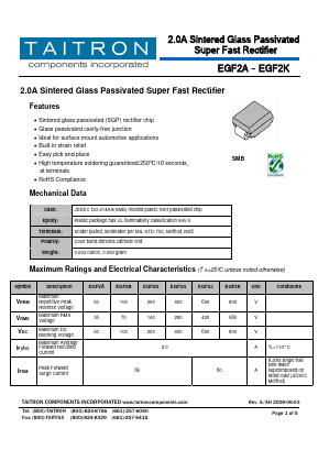 EGF2D Datasheet PDF TAITRON Components Incorporated