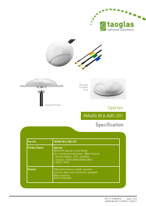 MA600.W.A.ABC.001 Datasheet PDF Taoglas antenna solutions