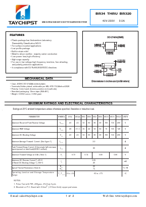 BR310 Datasheet PDF Shenzhen Taychipst Electronic Co., Ltd