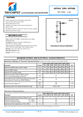 GPP20A Datasheet PDF Shenzhen Taychipst Electronic Co., Ltd