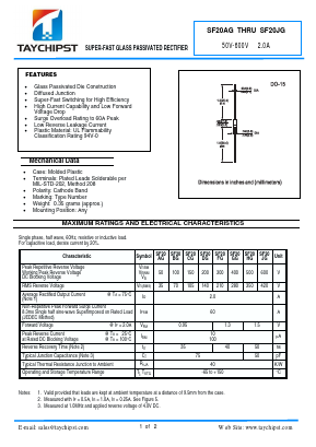 SF20BG Datasheet PDF Shenzhen Taychipst Electronic Co., Ltd